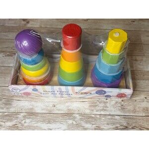 Toyster's Shape Tower Stacking Toy Multicolor ED615, 18 Months+, Motor Skills